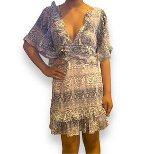 Olivaceus Floral Cut Out Mini Dress Women’s L